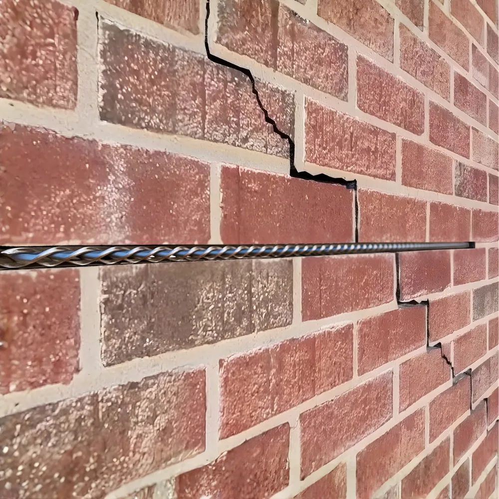HelicalBar wall crack repair on a Buildfix homeowner job