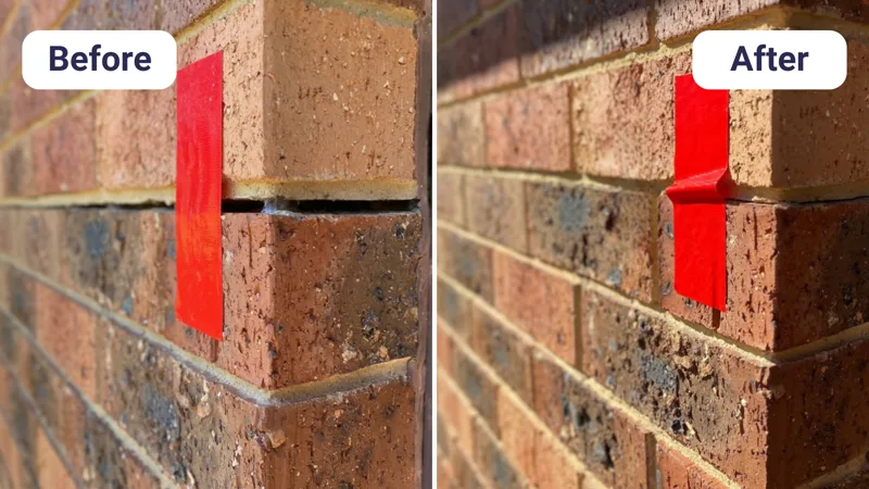 Sunken foundation before and after GeoPoly injection