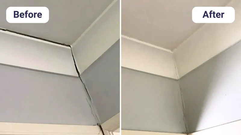 Foundation subsidence before and after stabilisation